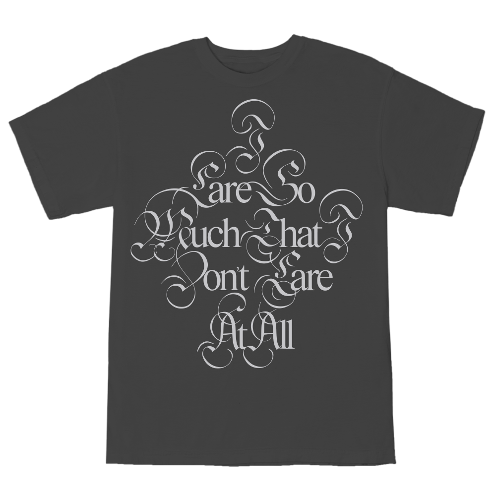 i care so much that i dont care at all grey t-shirt – glaive official store