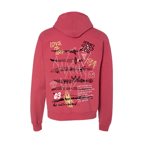 Glaive Red Sketch Hoodie Back
