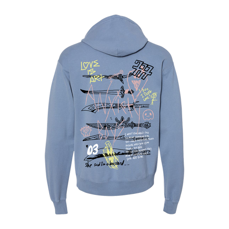 Glaive Blue Sketch Hoodie Back